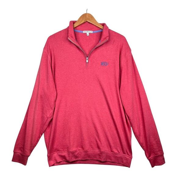 Peter Millar Crown Comfort Salmon Pink 1/4 Zip Pullover Sweater Men's Size XL - Picture 1 of 6